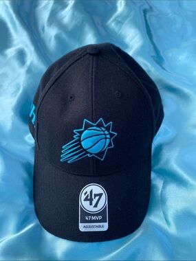 47 Black Hat Cap with Teal Phoenix Suns Logo